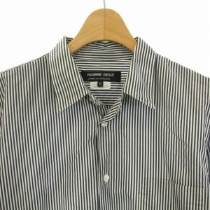 Comme des Garçons Homme Deux AD2013 シャツ 袖切替 長袖 ストライプ XS 黒 ブラック 白 ホワイト DM-B030 /TK