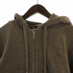 A.P.C. ジップアップパーカー フーディー スウェット 裏起毛 長袖 M 茶 ブラウン