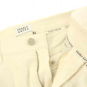 PEARLY GATES ゴルフウェア 23AW コットンポリエステルストレッチロイヤルオックス スラックス ジップフライ ロゴ刺繍