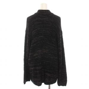 JURGEN LEHL カーディガン ニット 長袖 シルク ウール 黒 ブラック 茶