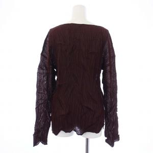 ISSEY MIYAKE プリーツ カットソー 長袖 茶 ブラウン