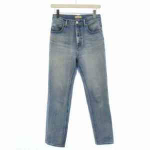 YANUK ANNETTEトリックライトデニムパンツ ジーンズ ストレート ハイウエスト W25 水色 ライトブルー