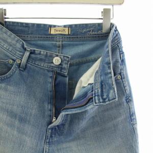 YANUK ANNETTEトリックライトデニムパンツ ジーンズ ストレート ハイウエスト W25 水色 ライトブルー