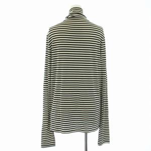 JOURNAL STANDARD LUXE 23AW ソフトベア ボトルプルオーバー カットソー タートルネック 長袖 ボーダー 黒 ブラック 白 アイボリー