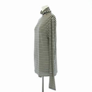 JOURNAL STANDARD LUXE 23AW ソフトベア ボトルプルオーバー カットソー タートルネック 長袖 ボーダー 黒 ブラック 白 アイボリー