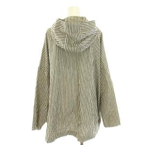 JOURNAL STANDARD LUXE 23SS ヘリンストライプフードブルゾン アウター フード リボン 麻 リネン 白 ホワイト 黒 ブラック