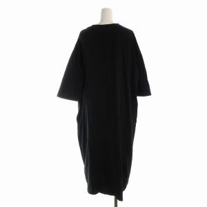 JOURNAL STANDARD LUXE 23SS クラシックテンジク スタンダードクルーネックワンピース ロング 七分袖 S 黒 ブラック