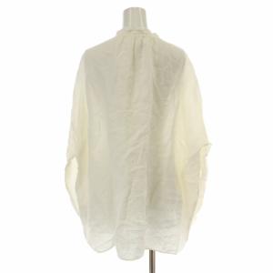 JOURNAL STANDARD LUXE 22SS Lダンガリー フリルパフブラウス シャツ バンドカラー フリンジ ギャザー ビッグシルエット 麻 リネン 長袖 F