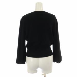 M'S GRACY カーディガン ニット ギャザー 長袖 40 L 黒 ブラック /XK