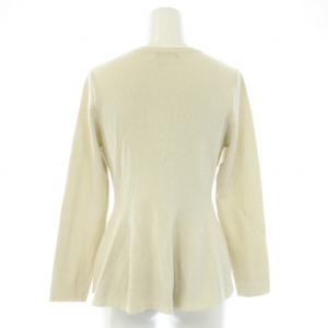 TO BE CHIC 19AW ニット セーター ペプラム 長袖 ラメ クルーネック 40 M 白 ホワイト W5N15-222-03