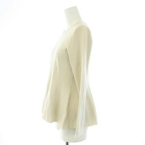 TO BE CHIC 19AW ニット セーター ペプラム 長袖 ラメ クルーネック 40 M 白 ホワイト W5N15-222-03