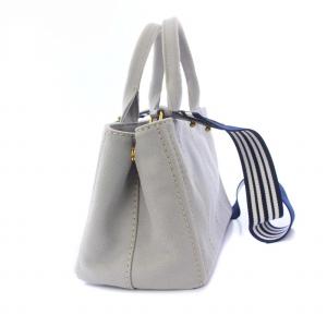 PRADA カナパS 2WAY トートバッグ キャンバス グレー