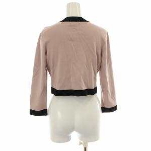 TO BE CHIC カーディガン ボレロ ニット ショート 長袖 2 M ピンク 黒 ブラック