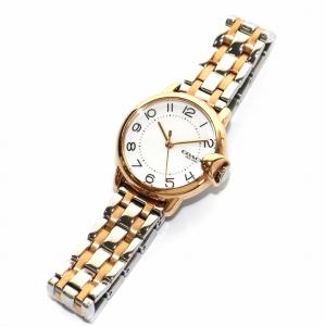 COACH 腕時計 クォーツ 3針 ロゴ ライン ウォッチ シルバーカラー ピンクゴールドカラー CA139.7.34.1925 動作確認済み