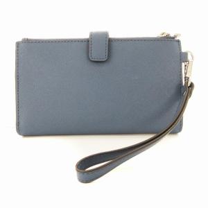 MICHAEL KORS 二つ折り長財布 小銭入れあり ウォレット ロゴ ストラップ レザー 青 ブルー 35F8GTVW0LL