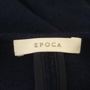 EPOCA ニットコート ノーカラー Aライン ウール 38 M ネイビー 紺