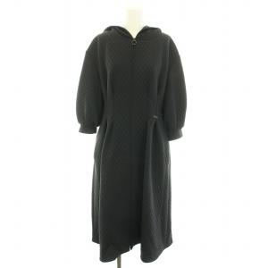 22年製 パフスリーブキルティングコート 34 ブラック