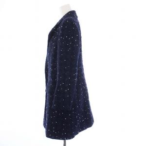 René 24年製 TISSUE社 ツイード チェスターコート 34 ネイビー