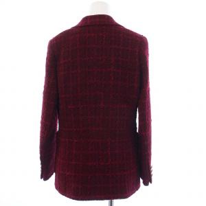 ETRO 21AW テーラードジャケット ツイード 2B ノーベント 裏地ペイズリー 38 レッド