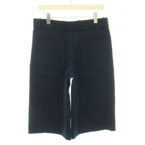 MARNI ガウチョパンツ ワイドパンツ ボタンフライ 42 L 紺 ネイビー /YT