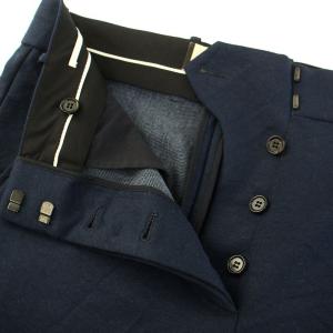 MARNI ガウチョパンツ ワイドパンツ ボタンフライ 42 L 紺 ネイビー /YT