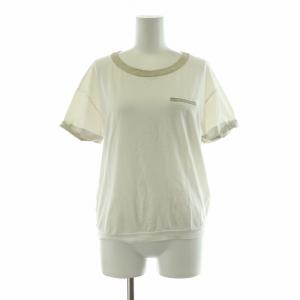 PESERICO Tシャツ カットソー 半袖 絹 シルク 袖ロールアップ 40 M 白 ホワイト /NQ