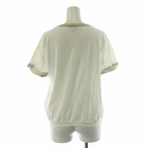 PESERICO Tシャツ カットソー 半袖 絹 シルク 袖ロールアップ 40 M 白 ホワイト /NQ