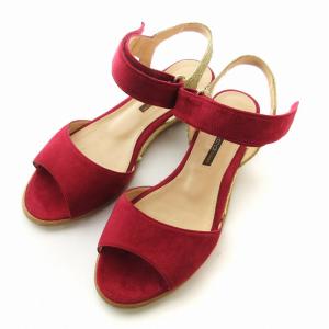 サニー SUNNY サンダル フラット ウエッジソール アンクルストラップ スエード エスパドリーユ 37