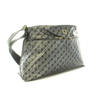 GHERARDINI ソフティ SOFTY ショルダーバッグ ロゴ総柄 ナイロン グレー ゴールド