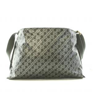 GHERARDINI ソフティ SOFTY ショルダーバッグ ロゴ総柄 ナイロン グレー ゴールド