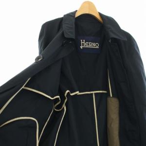 HERNO ステンカラーコート スプリングコート 春アウター ミドル丈 黒 ブラック