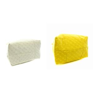 GHERARDINI ソフティ SOFTY ハンドバッグ リバーシブル ナイロン ロゴ総柄 キーケース付き 白 ホワイト 黄 イエロー