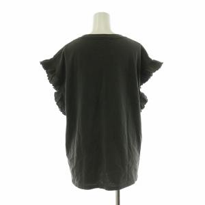 FREAK'S STORE タグ付き KISS フリルNSTEE Tシャツ カットソー ノースリーブ プリント F ダークグレー