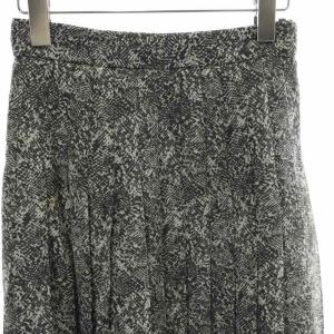 UNITED ARROWS UBCB PYTHON/PRT PLT 77 プリーツスカート ロング ミモレ パイソン柄 総柄 シアー シースルー グレー