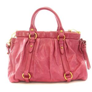 miumiu VITELLO LUX ハンドバッグ 2way ピンク