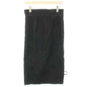 ハイライズレースアップデニムスカート ロング マキシ タイト M インディゴ /YT