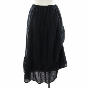 HYSTERIC GLAMOUR MELT APPLE ティアードスカート フレアスカート ミモレ ロング ロゴ F 黒 ブラック 01231AK02