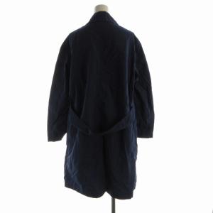 DANTON ステンカラーコート ロング ロゴ 刺繍 34 XS 紺 ネイビー