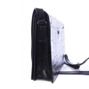 Jean Paul GAULTIER ショルダーバッグ クロコ型押しレザー ブラック