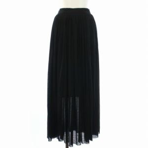 SUMMER WOOL PIQUE SK スカート ロング タック 2 M 黒 ブラック 168-9130060