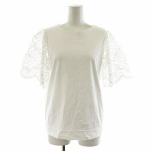 ドゥロワー Drawer コットン100% お袖レースカットソー 袖レースTシャツ カットソー チャコールグレー /DO OS（2025/04