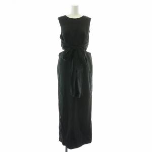 24SS バックリボンワンピース タイト マキシ ロング ノースリーブ サイドカット 38 M 黒 ブラック