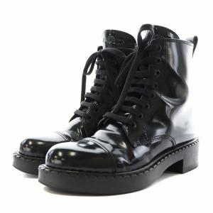 PRADA ショートブーツ レースアップ 36 ブラック