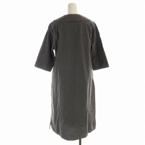 MARGARET HOWELL シャツワンピース チュニック ひざ丈 シルク混 五分袖 1 S チャコールグレー