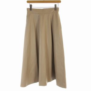 フレアスカート マキシ ロング フェイクレザー 36 S ベージュ /RO