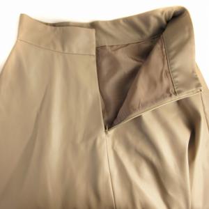 ANAYI フレアスカート マキシ ロング フェイクレザー 36 S ベージュ /RO