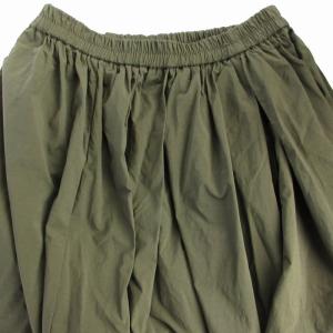 GALLARDAGALANTE NAVY フレアスカート マキシ ロング ナイロン F カーキ /RO