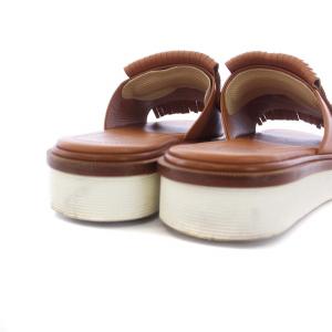 TOD'S ダブルT タッセル サンダル 36 ブラウン