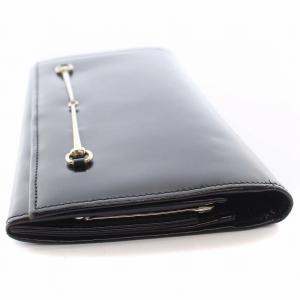 GUCCI 長財布 二つ折り エナメルレザー 黒 ブラック