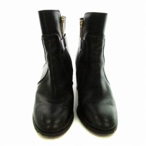 MICHAEL KORS ブーティ ショートブーツ レザー チャンキーヒール シューズ ロゴ 靴 7M 24cm 黒 ブラック